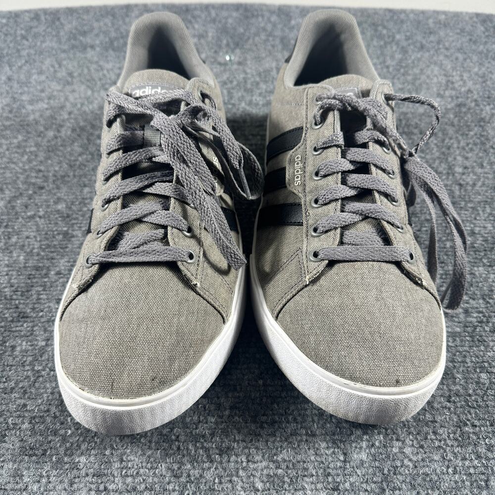 Adidas Daily 3.0 Mens 9.5 Gray Black Canvas Sneakers FW3270 Skate Shoes